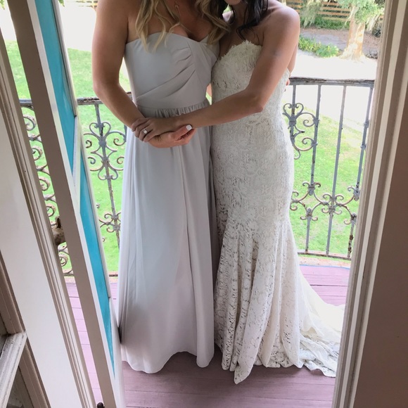 French Novelty Strapless Bridesmaid Dress - Picture 1 of 7